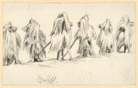 Sechs Garben auf dem Feld