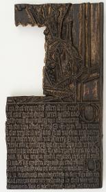Ablaßtafel-Fragment; Hl. Gregor (Schreiber