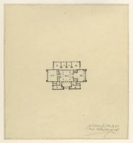 Imaginäre Skizze für eine Villa Erich Mendelsohns an der russischen Front