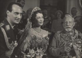 Hochzeit des Prinzen Louis Ferdinand von Preußen mit Kira Kirillowna Romanowa am 4. Mai 1938, Wilhelm II. mit dem Brautpaar