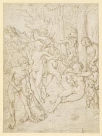 Satyr, Nymphen und Herkules