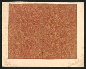 Bronzefirnispapier (stilisierte Ranken und Blüten auf Pünktchenfond)