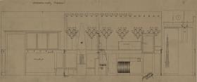 Darmstadt, Wohnhaus Olbrich, Erdgeschoss, Vorraum, Aufrisse der vier Wände