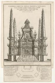 Catafalco Eretto Nella Basilica Vaticana Per Le ... Eseqvie Celebrate Nella Morte Del Sommo Pontefice Innocenzo XII ... 1700. Architettura di Gio: Battista Contini. Nella Stamp.a di Domenico de Rossi ... in Roma ... Michel Angelo Specchi sculp.