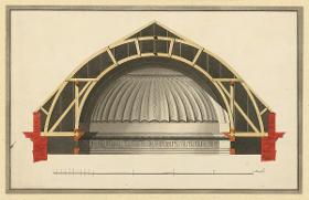 Schnitt durch eine Kuppel, Nationaltheater v. Langhans am Gendarmenmarkt