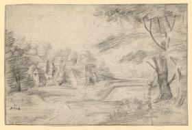 Landschaft mit einer Ortschaft