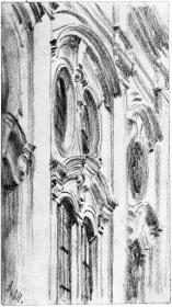 Detail einer barocken Fassade, teils mit Rundfenstern