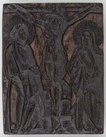 Bibl. Szenen (Anbetung Hirten, Initiale B mit Hl. Georg, Christus in der Vorhölle?, , Christuskind mit Marterwerkzeugen, Christus am Kreuz, Hieronymus im Gehäuse)
(7 Stöcke)