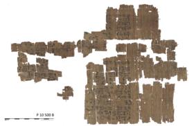 Hieratischer Papyrus mit Abrechnungen über Getreide und Datteln