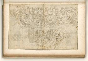 Rom, Baptisterium am Lateran, Details des Säulenschmucks; Verso: zwei mit Rankornament verzierte Konsolen