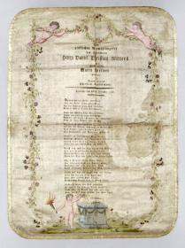 Hochzeitsglückwunsch auf Seide für Daniel Christian Ritter und Marie Berner, Hersfeld, 13. 12. 1799