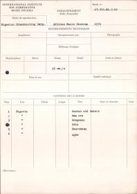 African Music Rostrum 1972