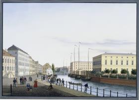 Berlin. Ansicht des Kupfersgrabens mit dem neuen Packhof