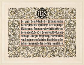 Der christliche Verein junger Mädchen zu Nowawes lädt zur Ausstellung der Schülerinnenarbeiten