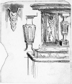 Ecke einer Balustrade und Details