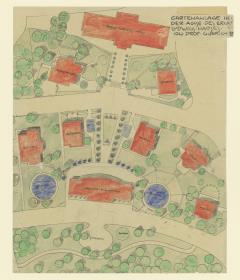 Darmstadt, Bebauungsplan für die erste Künstlerkolonie-Ausstellung, Mathildenhöhe, Situationsplan