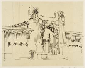 Wien, Ausstellungsgebäude der Secession, Perspektive