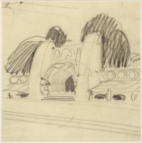 Darmstadt, Haupteingang zur Ausstellung der Künstlerkolonie, Vorentwurf, Perspektive