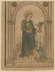Johannes der Evangelist unter einer Bogenarchitektur