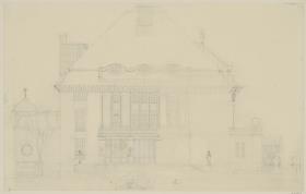 Strassburg, Projekt Villa Schwarzmann, Aufriss der Nordostfassade