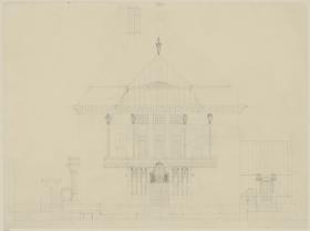 Strassburg, Projekt Villa Schwarzmann, Aufriss der Nordwestfassade