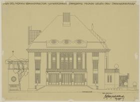 Strassburg, Projekt Villa Schwarzmann, Aufriss der Nordostfassade
