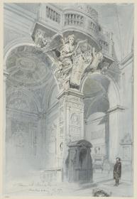 Reisestudien, Rom, S. Maria del Popolo, Coretti mit Wappen Alexanders VII