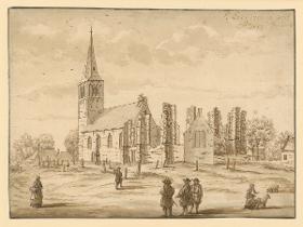 Kirchhof von Heemskerk mit Obelisk