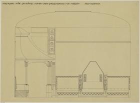 Darmstadt, Musiksaal im Neuen Palais, Aufriss der Kaminwand