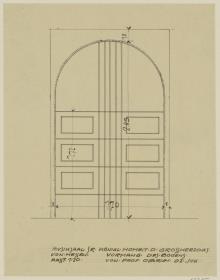 Darmstadt, Musiksaal im Neuen Palais, Vorhang für die Brunnennische