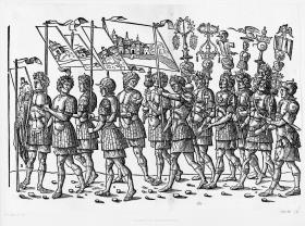 Triumphzug Cäsars, Blatt 5: Trophäen- und Standartenträger