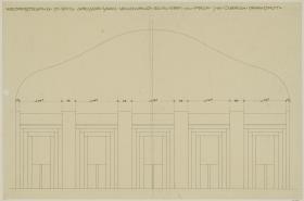 St. Louis, Sommersitz eines Kunstfreundes auf der internationalen Ausstellung, Bibliothek, Raum 24, Aufriss der Nordwestwand