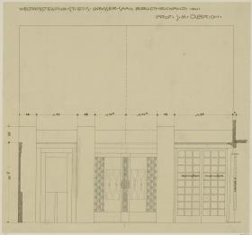 St. Louis, Sommersitz eines Kunstfreundes auf der internationalen Ausstellung, Bibliothek, Raum 24, Aufriss der Nordostwand