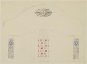 St. Louis, Sommersitz eines Kunstfreundes auf der internationalen Ausstellung, Speisezimmer, Raum 25, Aufriss der Südostwand
