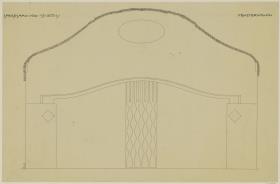 St. Louis, Sommersitz eines Kunstfreundes auf der internationalen Ausstellung, Speisezimmer, Raum 25, Aufriss der Südostwand