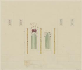St. Louis, Sommersitz eines Kunstfreundes auf der internationalen Ausstellung, Musikzimmer, Raum 26, Aufriss der Nordwestwand