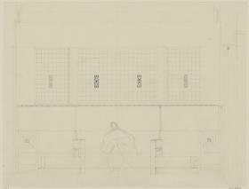 St. Louis, Sommersitz eines Kunstfreundes auf der internationalen Ausstellung, Musikzimmer, Raum 26, Aufriss der Nordostwand