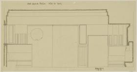 St. Louis, Sommersitz eines Kunstfreundes auf der internationalen Ausstellung, Musikzimmer, Raum 26, Aufriss der Südostwand