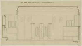 St. Louis, Sommersitz eines Kunstfreundes auf der internationalen Ausstellung, Musikzimmer, Raum 26, Aufriss der Nordwestwand