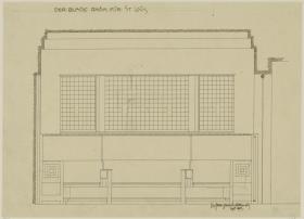 St. Louis, Sommersitz eines Kunstfreundes auf der internationalen Ausstellung, Musikzimmer, Raum 26, Aufriss der Nordostwand