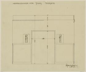 St. Louis, Sommersitz eines Kunstfreundes auf der internationalen Ausstellung, Herrenzimmer, Raum 27, Aufriss der Südwestwand