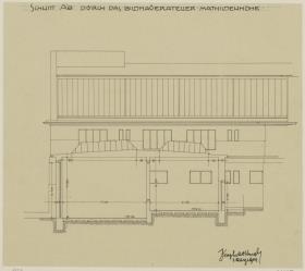 Darmstadt, Bildhaueratelier am Ernst Ludwig Haus, Schnitt