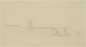 Köln, Frauenrosenhof der Deutschen Kunstausstellung, Aufriss der Nordwestfassade