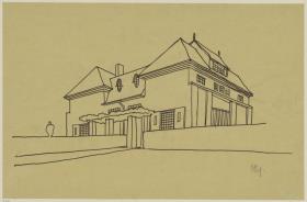 Darmstadt, Projekt Doppelhaus Cabinet, zweite Version, Perspektive von Nordwesten