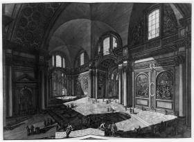 Vedute di Roma. Veduta interna della Chiese della Madonna degli Angioli detto della Certosa
