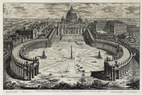 Ansicht der Piazza und der Basilica San Pietro in Vaticano (aus: Vedute di Roma)