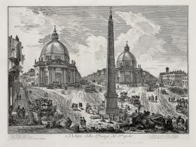 Ansicht der Piazza del Popolo (aus: Vedute di Roma)