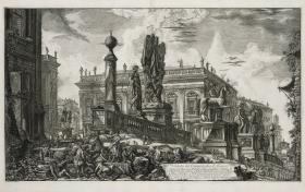 Ansicht des Kapitols von der Seite (aus: Vedute di Roma)