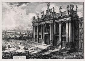 Ansicht der Fassade der Basilica San Giovanni in Laterno (aus: Vedute di Roma)