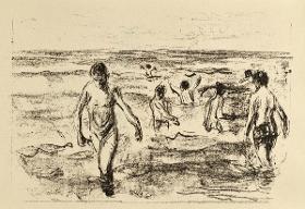 Badende Jungen im Meer